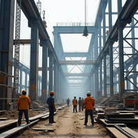 Estructura de Acero Industrial Pesada para Edificios Prefabricados de Oficinas, Solución de Construcción Rápida