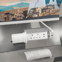 Prise de table escamotable de haute qualité avec port USB-C, prise standard britannique, prise de courant électrique dissimulée pour bureau, en plastique à levage pneumatique
