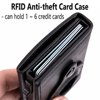 Dompet Lipat Tiga Pria Multifungsi dengan Tempat Kartu Pop Up, Anti RFID, Kulit Buatan Mewah, Logo Custom
