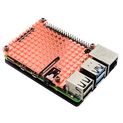 Raspberry Pi 4 Pure Copper Heatsink Metal Case Passive Cooling Shell 4mm Radiator Copper Enclosure for Raspberry Pi 4 Model B 4B