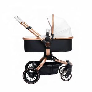 Système de voyage en stock d'usine chinoise, poussette pliable en bronze tendance avec berceau et sièges réglables en 3 positions - Product Image 2