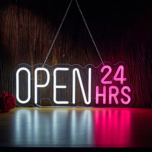 24 Hours Open Sign LED Neon <b>Light</b> Dimmable USB Powered Ambient <b>Light</b> Store <b>Window</b> Decoration <b>Light</b> Street Indicator <b>Light</b> 5v 12v - Product Image 6