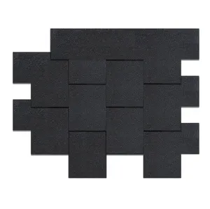 Manufacturer custom asphalt shingle roof tiles black colour rectangular square waterproof roofing shingles for houses