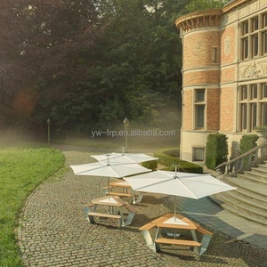 Banco de madera antiguo para exteriores, juego de mesa de acero inoxidable, asiento de ocio - Product Image 4