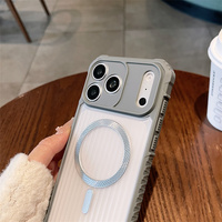 Étui magnétique rayé résistant aux chocs et aux rayures, avec cadre en TPU souple et coque arrière rigide en PC pour iPhone 17/17 Pro/17 Pro Max