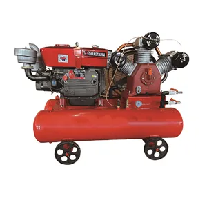 Factory direct sales 2.6m3/5bar 15kw portable piston air compressor by diesel engine