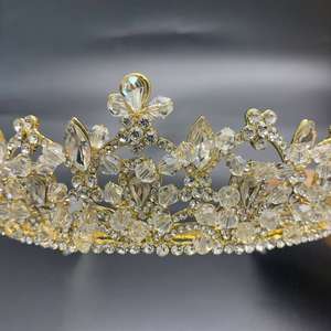 LUOXIN Frais et Doux <span class=keywords><strong>Couronne</strong></span> Cristal Diadème Coiffe Accessoires de <span class=keywords><strong>Cheveux</strong></span> de Mariée pour Anniversaire Mariage - Product Image 3