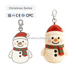 Tùy chỉnh Snowman sang trọng Keychain giáng sinh nhồi đồ chơi OEM ODM plushies trang trí món quà cá nhân sang trọng nhà sản xuất - Product Image 1