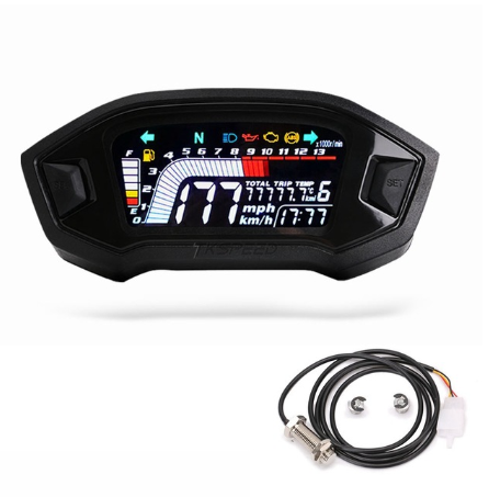 汎用デジタルスピードメーター、バイク・スクーター用12V LCD