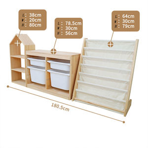 Meubles de garderie Montessori en bois massif pour maternelle Bibliothèque préscolaire Rangement de jouets pour garderie Dessin Étagères à livres - Product Image 6