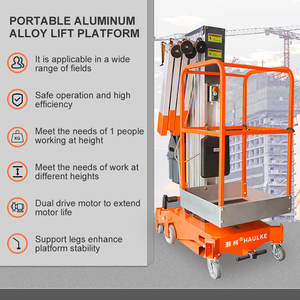 Plataforma de trabajo aérea de un solo mástil hidráulico, elevador de tijera de aleación de aluminio, tipo móvil, 4m, 6m, 8m, 10m, 12m, 14m - Product Image 3