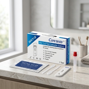 Kit de test rapide anti-HIV à usage domestique en une étape, Instruments d'analyse clinique du VIH de classe III, Carte de test antigénique 1/2, Test <span class=keywords><strong>salivaire</strong></span> oral - Product Image 1