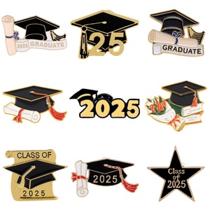 Custom 2025 Graduation Season Cap Brooch Student Gift Scroll Doctoral Cap Badge Lapel Hard Enamel <b>Hat</b> <b>Pins</b> - Product Image 2