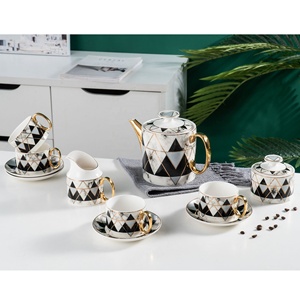 ชุดกาแฟเซรามิกสไตล์ยุโรป ลายกราฟิกเรขาคณิต ชุดกาน้ำชาเซรามิก - Product Image 2