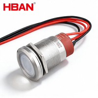 10A 22mm interruptor metálico control cocina, impermeable, antisuciedad, símbolo poder, autoenclavamiento/momentáneo, pulsador