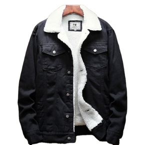 Men's Classic Button Front Rugged <strong>Sherpa</strong> Lined <strong>Denim</strong> Trucker <strong>Jackets</strong> - Product Image 2