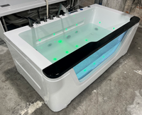 Baignoire autoportante intelligente de luxe pour hôtel et gîte, 1 personne, multifonctionnelle, avec cascade, surf aquatique, chauffée et bulles d'ambiance