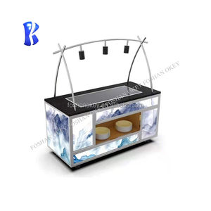 Comedor moderno, cafetería tipo buffet con calentadores de comida por inducción, iluminación Led, mesa de catering, estación de buffet de mármol rectangular moderna - Product Image 2