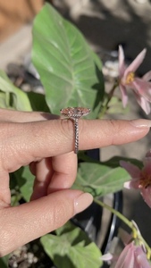 Premium 925 Sterling Silver Marquise Cut Pink <b>Stone</b> Engagement Ring Twisted Rope Band Women’s Promise Ring Elegant Design - Product Image 2