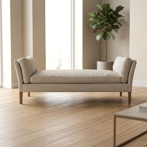 <span class=keywords><strong>Banc</strong></span> <span class=keywords><strong>contemporain</strong></span> avec pieds en chêne, revêtement en tissu de qualité supérieure, <span class=keywords><strong>design</strong></span> tendance, pour hôtel, appartement, chambre à coucher - Product Image 2