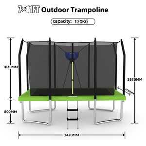 Trampoline rectangulaire Zoshine avec tapis de saut et coussin de protection en PVC, ressorts haute intensité pour adultes et enfants, jeu en plein air - Product Image 6