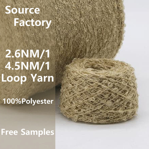 Fil bouclé fantaisie en polyester haute ténacité 2.6/4.5 NM pour tricot et crochet de pulls et chaussettes, vente en gros, en stock, textile OEM - Product Image 1