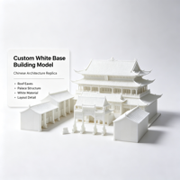 Modèle d'architecture chinoise personnalisé sur base blanche