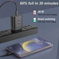 45w Usb-c untuk Pengisi Daya Iphone Pengisi Daya Cepat dan Kabel untuk Iphone 17 16 15 14 13 Pro Max untuk Samsung Galaxy S21 S22 S23 Note 20