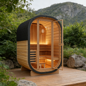 <span class=keywords><strong>Sauna</strong></span> Elettrica KLAFIN per 1 Persona, in Legno di Hemlock, Moderna, con Vapore e Infrarossi, per Interni ed Esterni, Stile Giapponese - Product Image 1