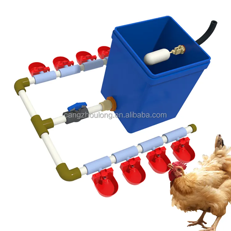 ZB automatischer Hinterhof-Huhn-Baby-Hühnchen-Tränner Komplettset Rohrleitung hängender Hühner-Tränner