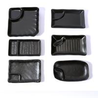 Assiette rectangulaire noire en mélamine écologique de style japonais moderne, 7,5 pouces, vaisselle de restaurant commerciale pour hôtels