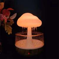 Humidificateur nuage de pluie en vente chaude, lumière 7 couleurs, goutte d'eau, aromathérapie, diffuseur ultrasonique, mini humidificateur en forme de champignon