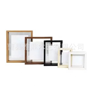 Wooden Transparent Photo <b>Frame</b> Double-Sided <b>Square</b> Solid Wood Handmade Tabletop Display For Home Decor Artwork Photos - Product Image 5