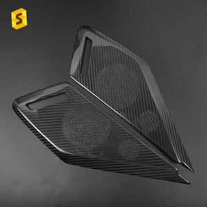 ES pour Chevrolet <span class=keywords><strong>Corvette</strong></span> C8 Stingray Sports 2020 <span class=keywords><strong>2021</strong></span> garniture en Fiber de carbone extérieur intérieur porte haut-parleur accessoires - Product Image 1