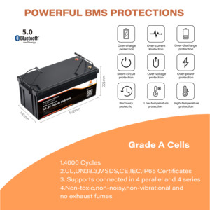 Batterie semi-solide au phosphate de fer et de lithium SUPCELION SCB-12-300-Pro haute capacité 12,8 V 300 Ah 4.0 IP65 - Product Image 3