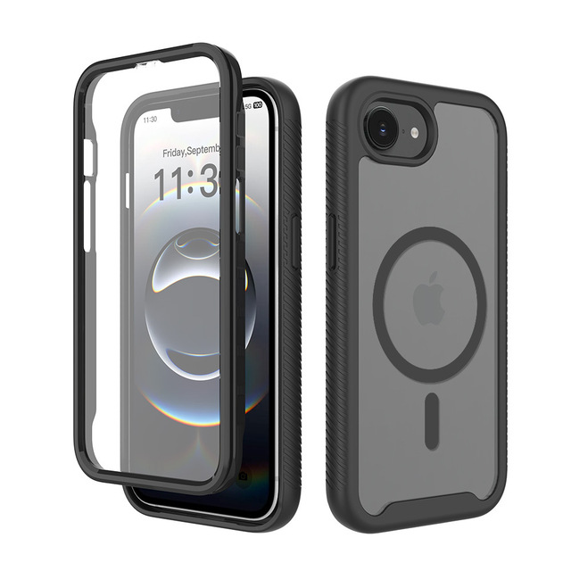 Hybrid TPU+PC Dual-layer Design Magnetic Mobile Phone Case for iPhone 12 13 14 Pro 15 16 Plus 16e 17e 17 18 Air Pro Max case