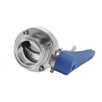 Vanne papillon sanitaire à raccord rapide Tri-Clamp en acier inoxydable SS304 SS316L avec poignée manuelle à levier multiposition hygiénique