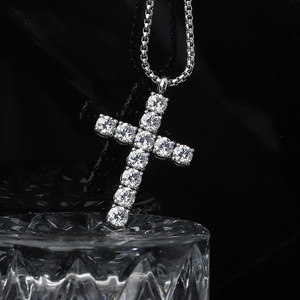 Collana con croce in acciaio inossidabile dorato Hip Hop per donna gioielli da uomo ciondolo croce con zirconi catena ghiacciata sul collo collo egiziano CZ - Product Image 4