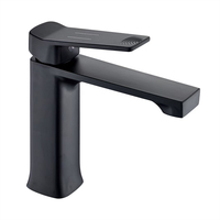 Robinet de lavabo monocommande pour salle de bain, avec flexibles d'arrivée de 60 cm, idéal pour projets hôteliers (vente en gros)