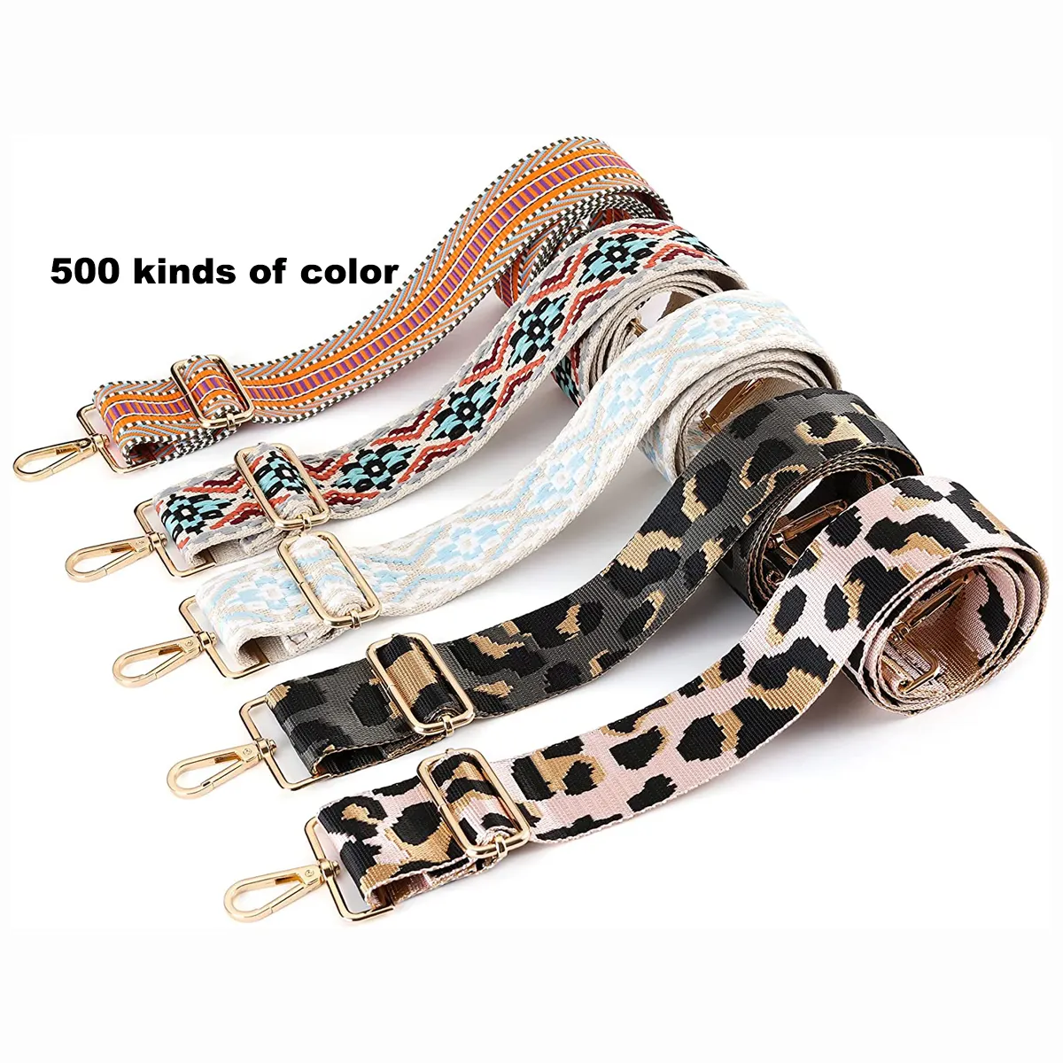 Shoulder Strap 500 Kinds Of Design Purse Strap Adjustable 5cm Replacement Retro Embroidery Multi-pattern Crossbody Bag Straps