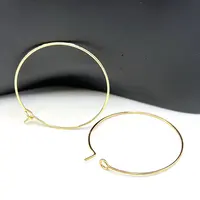 Earrings Gold 30mm Jewelry Making Circle Earrings Women Big Round Wire Earrings 18k Gold Plated Stainless Steel Hoop Earrings