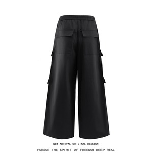 <strong>Men</strong> Streetwear Cargo Pants <strong>Elastic</strong> <strong>Waist</strong> Drawstring Multi Pocket Loose Wide Leg Casual Tactical <strong>Trousers</strong> - Product Image 3