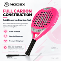 Raquette de padel de haute qualité, forme hybride entièrement en carbone, système anti-vibrations professionnel, dernière technologie NXT VG Pro rose.
