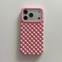 Coque de téléphone 3D perlée creuse pour iPhone 18 Pro Max 17 16, Housse de protection souple antichoc et rafraîchissante électroplaquée unie