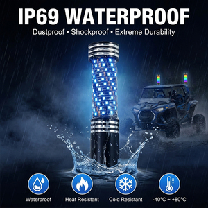 Lampe LED Innovante à Effet Laser Sky Beam RGB à Couleurs Changeantes pour Poteau de Sécurité, Idéale pour la Conduite Nocturne Tout-Terrain et les Dunes, Compatible UTV 12V - Product Image 2