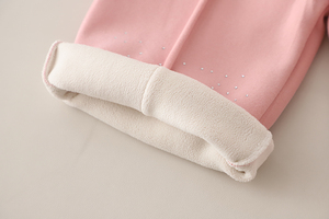 Set Tre Pezzi per <span class=keywords><strong>Bambina</strong></span>, Completo Caldo Autunno-Inverno con Colletto a Volant, Outfit Imbottito Spesso per Bambini, Abbigliamento Casual per Uso Quotidiano e All'aperto - Product Image 6