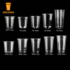 แก้วกาแฟเย็นพลาสติก PET แบบใช้แล้วทิ้ง ทรงกลม ก้นมน ใส รูปตัวยู พร้อมฝาปิดแบบไม่มีหลอด สำหรับเครื่องดื่มเย็น - Product Image 4