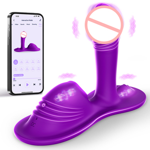 アプリ制御の性的マッサージ器、クリトリス舐め、会陰刺激、Gスポット、アナル刺激、乗用バイブレーター、ディルドバイブレーター、女性用大人のおもちゃ - Product Image 1