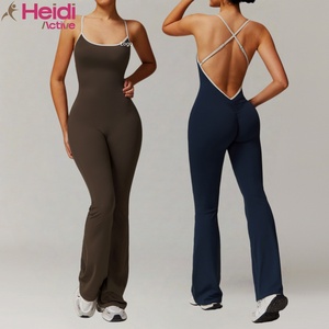 <span class=keywords><strong>Heidi</strong></span> Active – Tenue de sport une pièce de haute qualité, respirante, écologique, séchage rapide, avec bretelles croisées ajustables et effet froncé aux fesses, coupe évasée - Product Image 1