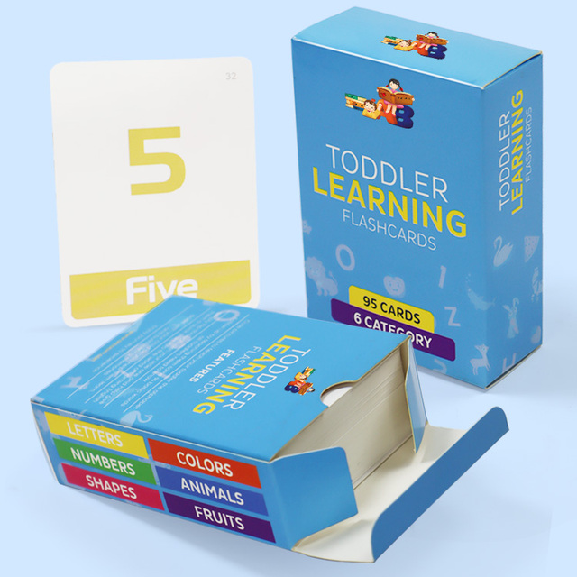 Custom Printed Double-Sided Paper English Alphabet Learning Flash Cards for Kids Educational Family Playing Cards